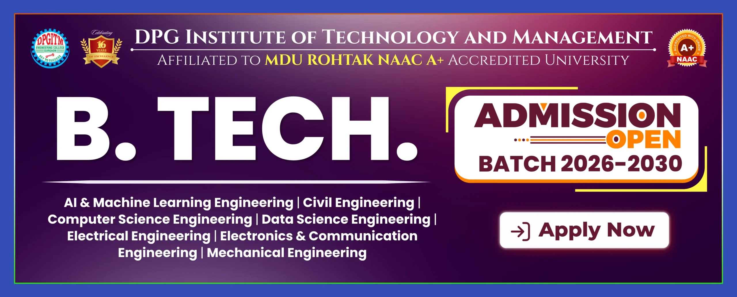 DPG ITM Admissions 2026