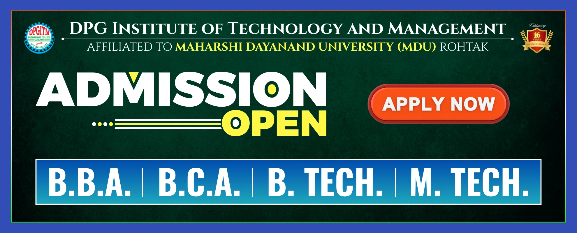 Study BBA, BCA, BTech and MTech at DPG ITM Gurugram, Admissions 2026 Now Open