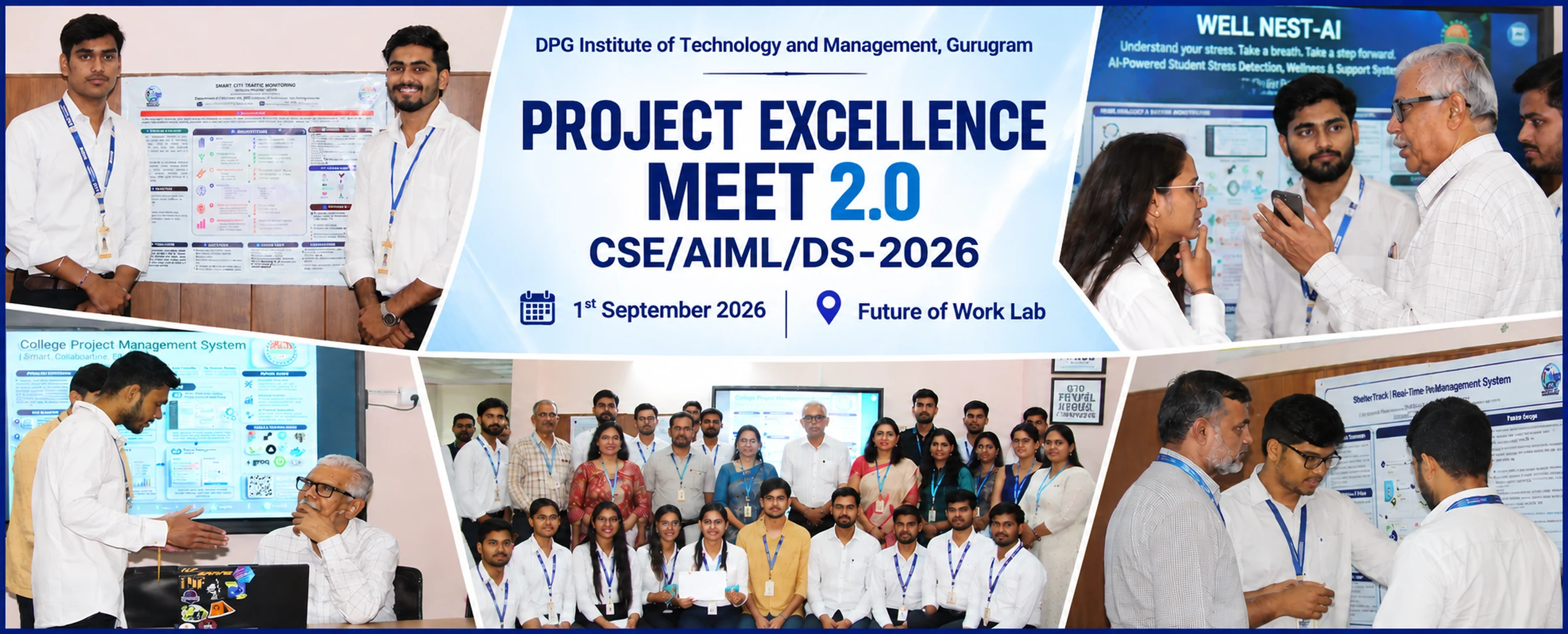 Project Excellence Meet 2.0 for CSE, AIML and Data Science students, 1 September 2026 at the Future of Work Lab, DPG Institute of Technology and Management, Gurugram